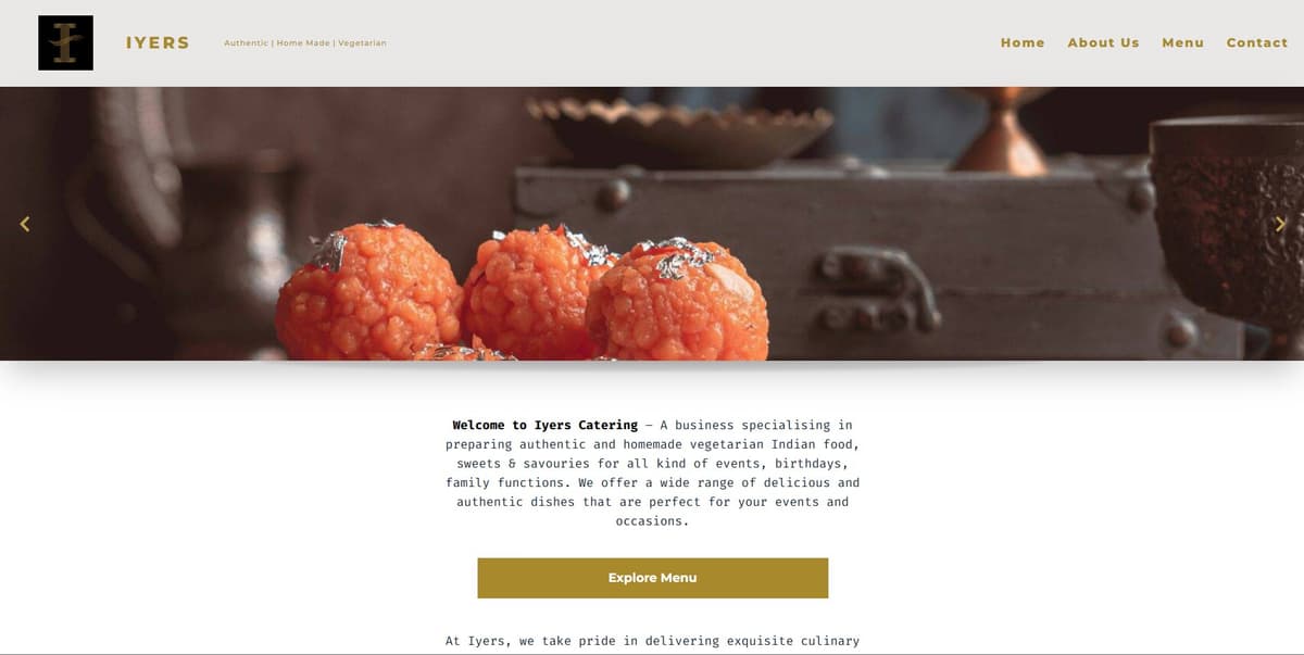Iyers - Catering Website